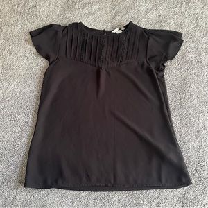 H&M Black Flowy Chiffon Blouse